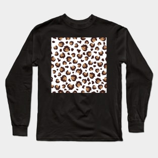 Leopard Gecko Print (White & Brown) Long Sleeve T-Shirt